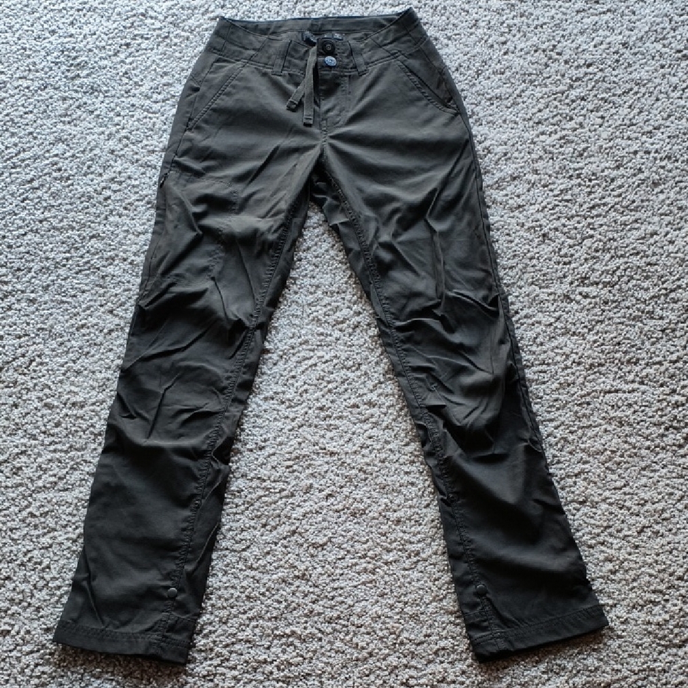 prAna Women's Gray Alana Casual Travel Hiking Roll-up pants, Size 0, Straight